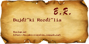 Bujáki Rozália névjegykártya